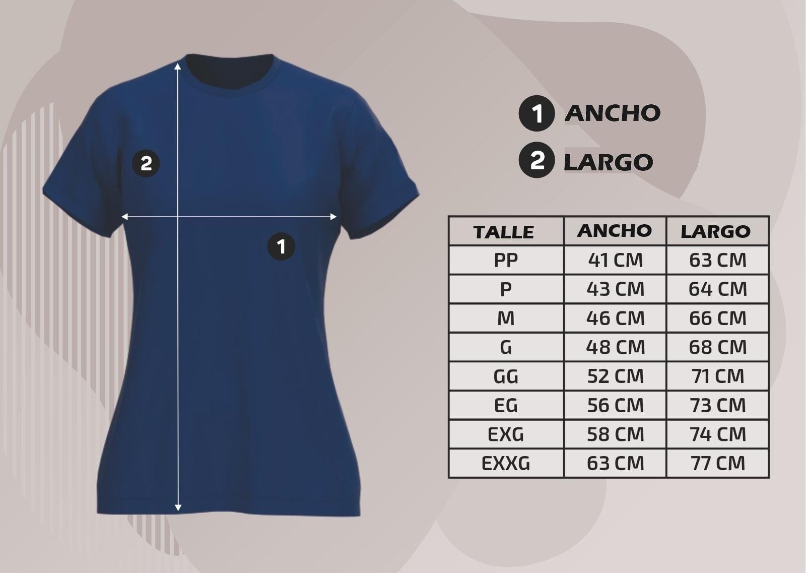 Tabla de talles femenina