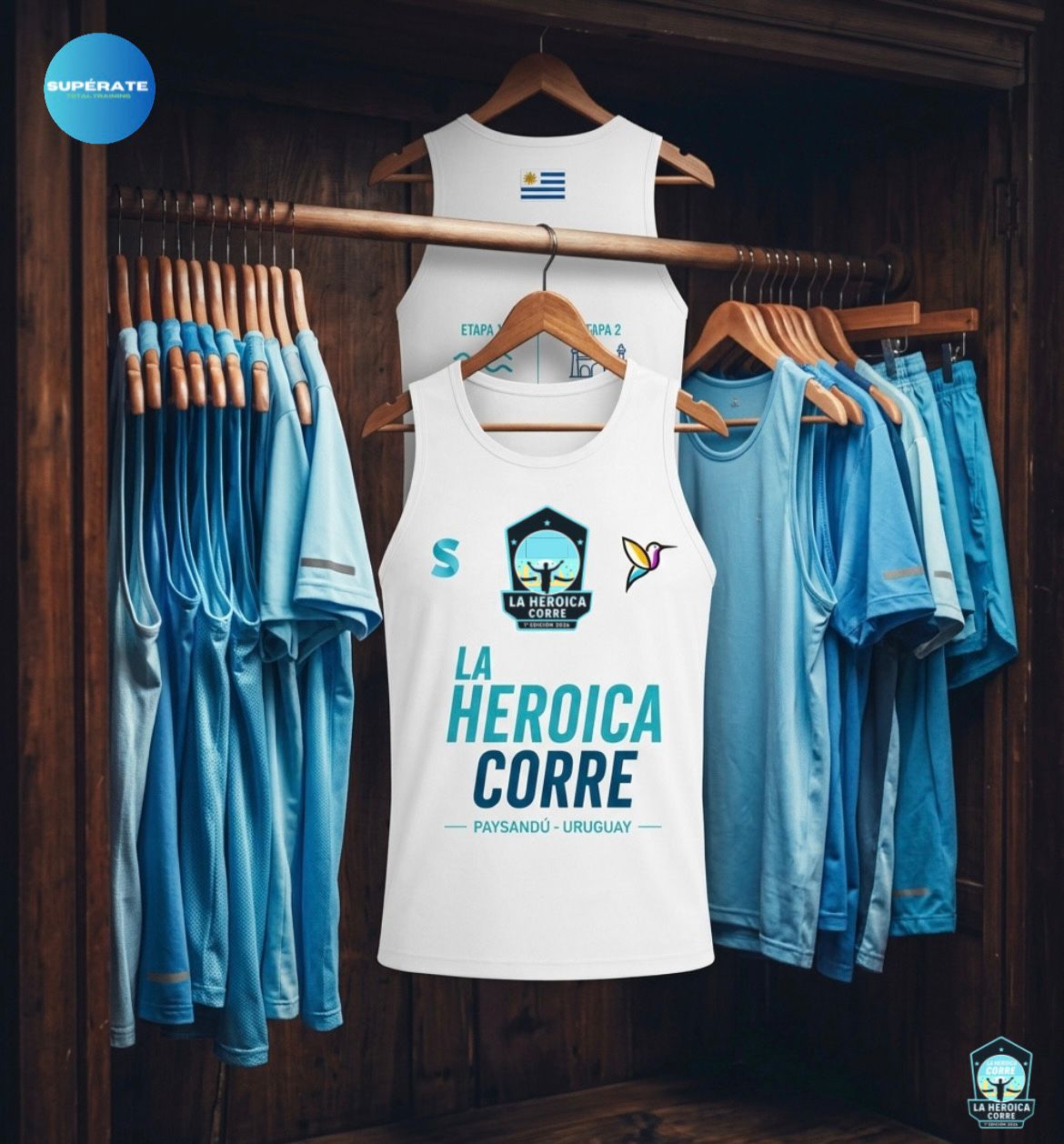 Diseño de remera La Heroica Corre 2026