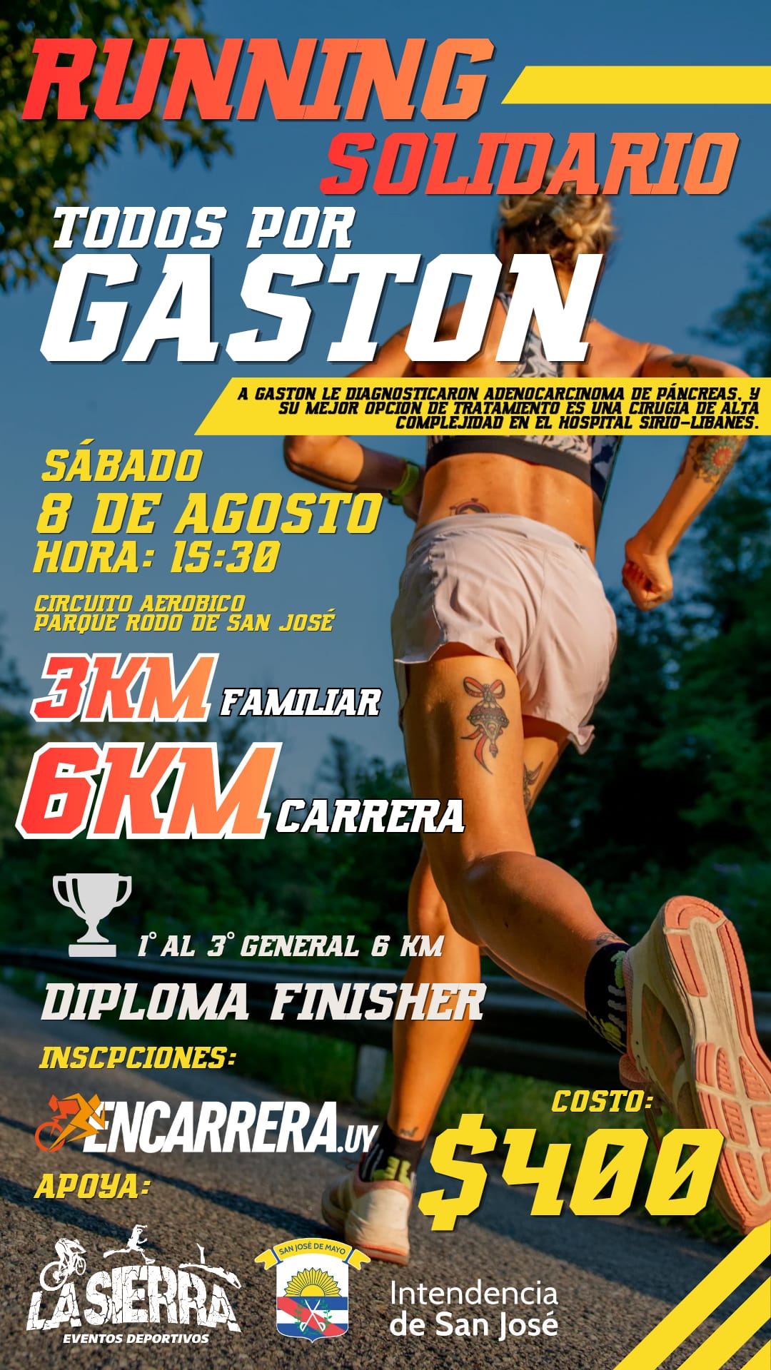 Afiche Running Solidario Todos por Gastón