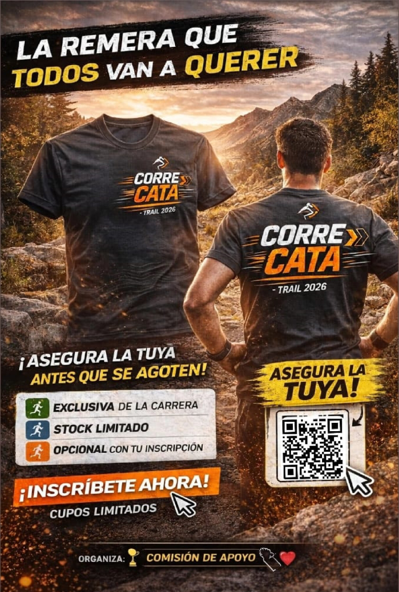 Remera oficial Corre Cata Trail 2026