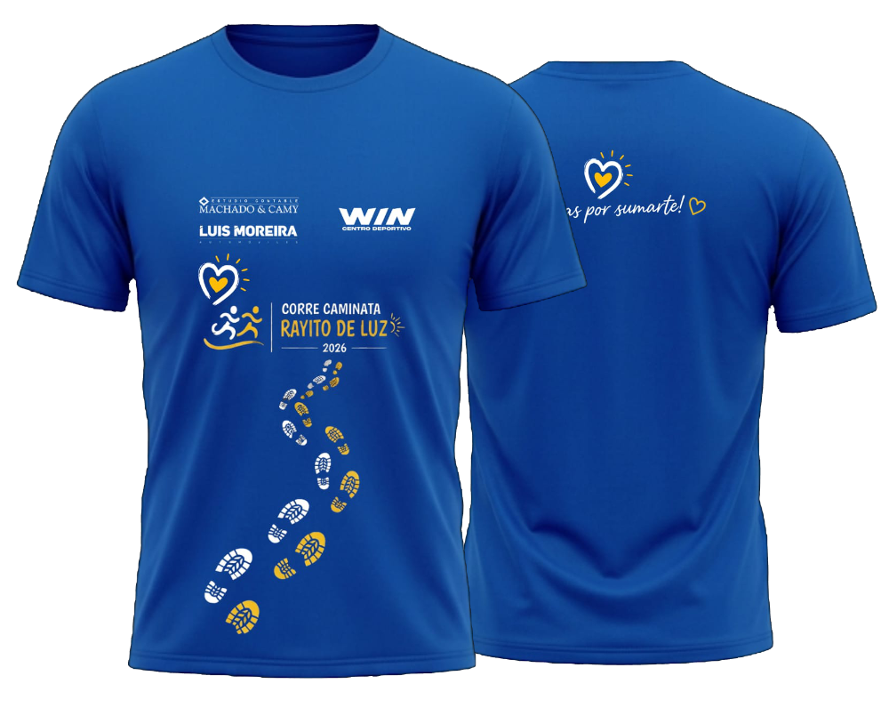 Diseño remera Corre Caminata Rayito de Luz 2026